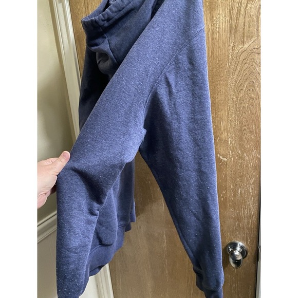 WRANGLER MEN'S LOGO SLEEVE HOODED SWEATSHIRT SCRIPT WRITING SIZE XL NAVY - Picture 11 of 11